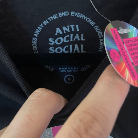 Anti Social Social Club x Fragment Pink Bolt Tee - SIZE WOMENS SMALL 💖 - Picture 3 of 6